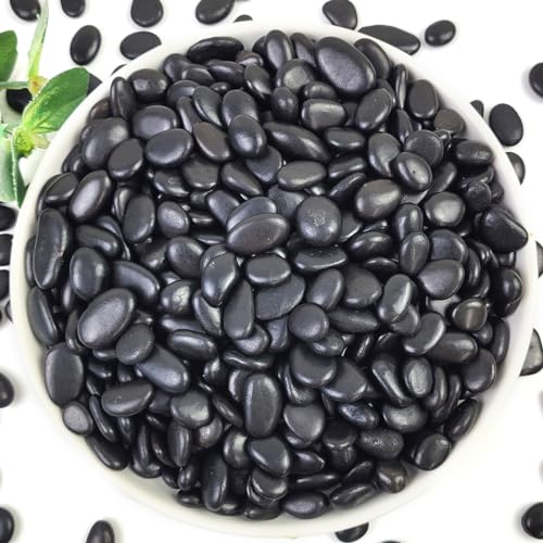 10LB Succulent and Cactus Black Pebbles, 3/8 Inch Polished Stones | Natural Decorative River Rocks for Indoor Plants, Vases, Planters and Outdoor Gardening - color: Black, size: 10 Pounds