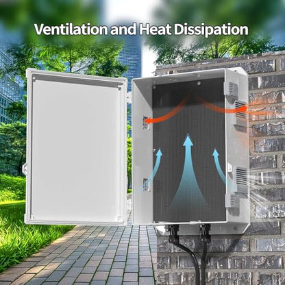 Namunanee Outdoor Electrical Junction Box, ABS Water Resistant Enclosure with Internal Mounting Panel & Hinged Cover, 15.7" H* 11" L* 5.9" W - size: 15.7"H x 11"L x 5.9"W & Standard