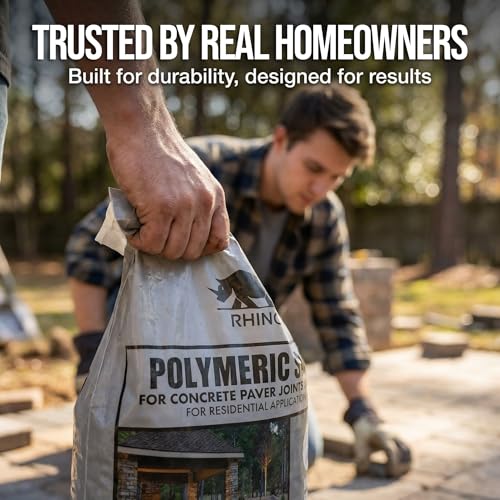 RHINO POLYMERIC SAND, Joint Stabilizing Sand for Pavers, Natural Stone, Brick, Flagstone, Hardscape Patio Walkway Driveway and Retaining Wall up to 2 Inch (50 Pound, Slate Gray) - color: Slate Gray, size: 50 Pound