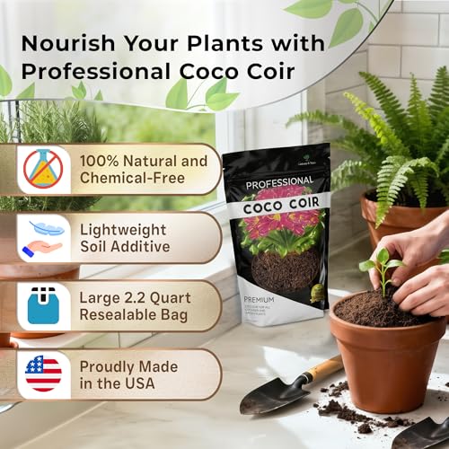 Leaves & Soul Coco Coir for Plants 2.2 Qt Soil Amendment for Potting Soil | Coco Coir for Indoor Plants Retains Moisture, Coconut Coir Improves Drainage, Mix with Garden Soil for Better Aeration & Root - style: Coco Coir Soil Additive (2.2 Quarts)
