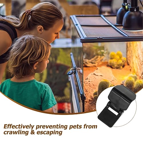 Terrarium Lock Aquarium Lid Clips, 6pcs Turtle Feeding Box Lock Buckle -Escape Reptile Terrarium Clips for Tanks Living Box Buckle 4.7 * 2.9cm/1.85 * 1.14inch