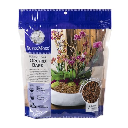 SuperMoss (23110) Orchid Potting Bark, 100% Natural Douglas Fir Bark, 1/4", 4 Quarts - size: 231 Cu. In., style: 1/4"