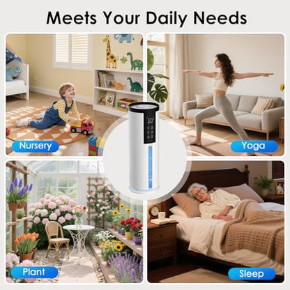 Home Humidifier for Large Room, 2.11Gal Cool Mist Top Fill,120H | Bedroom Humidifier with Humidistat,4 Mist Level,up to 500 ft² Coverage,35dB Quiet Humidifier for Commercial,Office,Baby,Plant