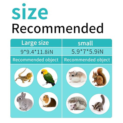 Guinea Pig Carrier Travel Small Animal Carrier Bag Lizard Bird Rabbit Carrier Cage Squirrel Breathable Bag Portable Travel Hamster Small Pet Hangbag (Large, Gray) - color: gray, size: Large