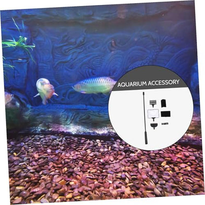 Totority 1set Aquarium Tool Versatile Fish Tank Brush Scraper and Fork for Easy and Maintenance for Aquariums and Fish Tanks