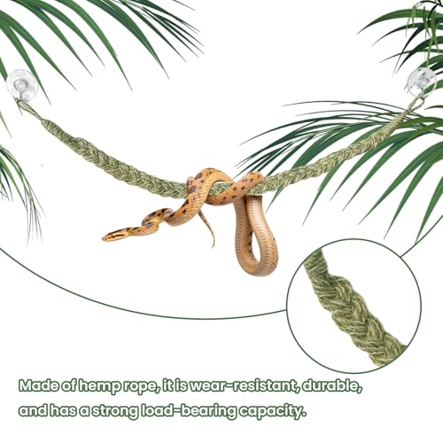 Snake Climbing Rope, Snakes Enrichment Toys, Ball Python Tank Accessories, Snake Enclosure Decor for Ball Python Small Reptile
