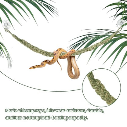 Snake Climbing Rope, Snakes Enrichment Toys, Ball Python Tank Accessories, Snake Enclosure Decor for Ball Python Small Reptile