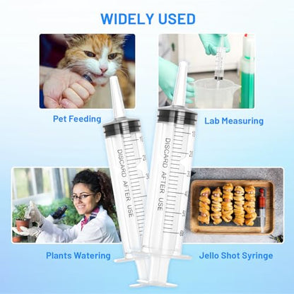 60ml Plastic Syringe with Cap, Large Syringes without Needle for Liquid, Scientific Labs, Measurement, Pet Feeding ,Ink Refilling ,Oil or Glue Applicator, Individually Wrapped (30 Pack) - style: 60ml