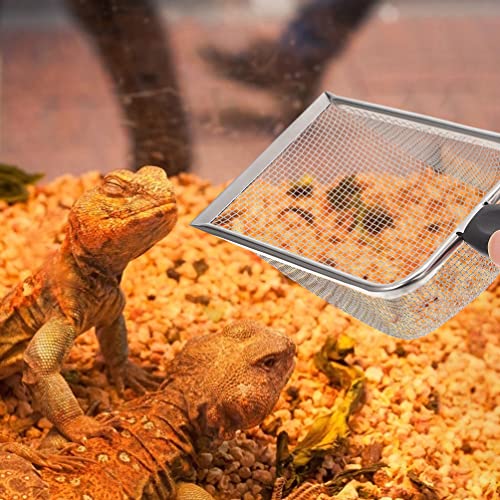 2pcs Reptile Litter Shovels for Easy Waste Cleanup Turtles Lizards Snakes and Frogs Durable Fine Mesh Scoop for Pet Terrariums