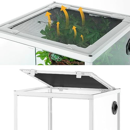30 Gallon Reptile Tank 18" x 18" x 24" Reptile Terrarium, Full View Glass Terrarium Tank with Double Hinge Door for Reptiles Amphibians, Bearded Dragon Gecko Lizard Snake - size: 18" x 18" x 24"