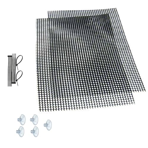 Luffy Decorative Aquatic Moss Wall, 2 Plastic Floor Wire Mesh Sheets, Air Vent Screens, Aquarium Plant Accessory for Seaweed, Net Pad for DIY Projects, Carpet for Fish Tank, 12 x 8 Inches