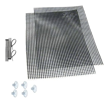 Luffy Decorative Aquatic Moss Wall, 2 Plastic Floor Wire Mesh Sheets, Air Vent Screens, Aquarium Plant Accessory for Seaweed, Net Pad for DIY Projects, Carpet for Fish Tank, 12 x 8 Inches