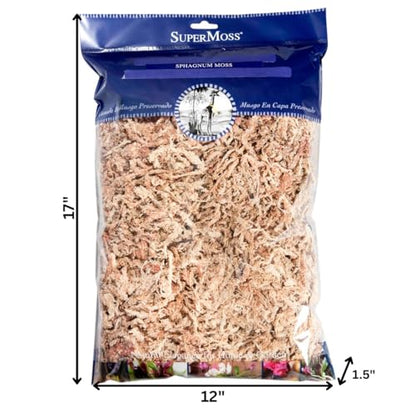 SuperMoss (22301) Orchid Sphagnum Moss Dried, Natural, 8oz - size: 0.5 lbs, style: Bag (326 cu. in.)
