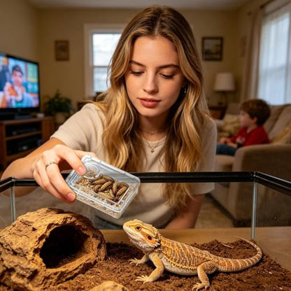 Bearded Dragon Food Bowl Clear Reptile Tank Accessories | Hermit Crab Food Bowl Lizard Feeder for Hermit Crab Frog Spider Chameleon Iguana Lizard Tarantula - color: White