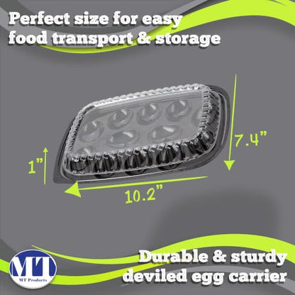 MT Products Clear Deviled Egg Containers Holds 12 Eggs 10.2" x 7.4" x 1" - Durable Egg Platter Tray (Pack of 12) - Made in the USA - size: 10.2 x 7.4 x 1 in