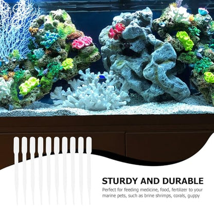 10Pcs Fish Feeding Tubes Plastic Syringe Brine Shrimp Feeders 3Ml Manual Liquid Feeders for Aquarium Coral and Peacock Fish Pet Supplies