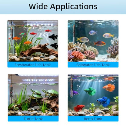 HiTauing Aquarium Heater 25W, Adjustable Knob Fish Tank Heater with 2 Powerful Suction Cups, Submersible Betta/Turtle Tank Heater for Freshwater and Saltwater Tanks