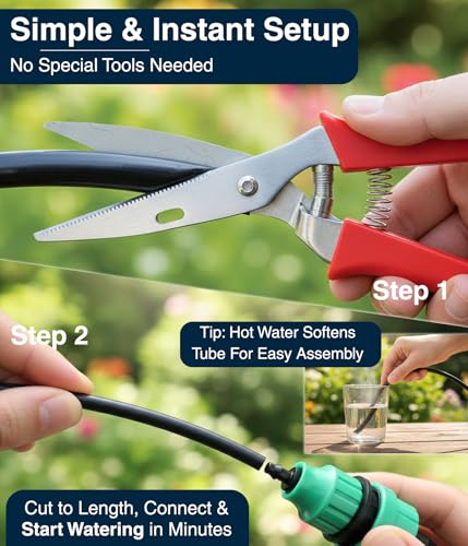 DBR Tech® 1/4 Drip Irrigation Tubing, 100 Feet, Flexible PVC Plastic Drip Irrigation Hose for Gardening, Misting, Hydroponics and DIY Landscape Garden Projects, Blank Distribution (100ft, Black) - color: Black, size: 100ft