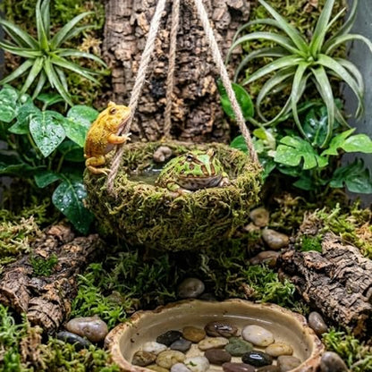 Humid Reptile Hide Leopard Gecko Tank Accessories Coconut Hide for Crested Gecko Tank Decor Handmade Moss Bearded Dragon Hammock Reptile Hideouts for Snake,Tortoise,Frog