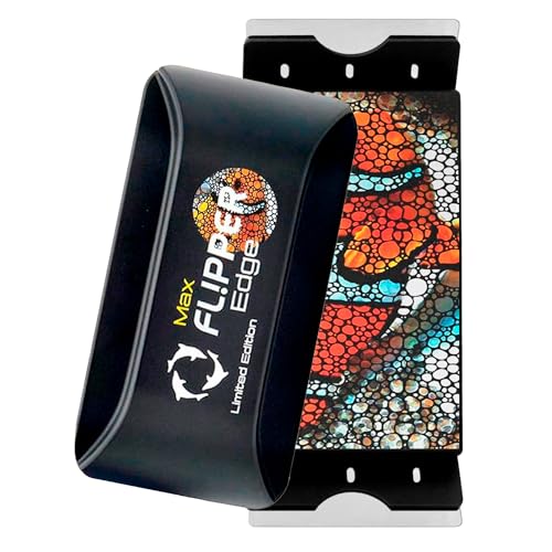 FLIPPER EDGE MAX Magnetic 2-in-1 Aquarium Cleaner for Glass and Acrylic Tanks up to 1 Inch (24mm) Thick – Dual Blade Design with Floating Algae Scraper and Cleaning Tool – LTD Clownfish - color: LTD Clownfish, style: MAX - For Tanks Up to 1 Inch (24mm) Th