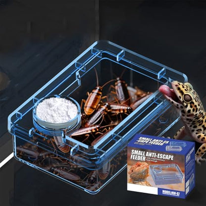 Reptile Water Bowl - Anti-Escape Crested Gecko Food Dish, Reptile Amphibian Feeders, Polystyrene | Snake Water Bowl for Habitat Feeding Gecko Chameleon Terrarium Frog Tank Lizard Tortoise Cage Le - color: Blue