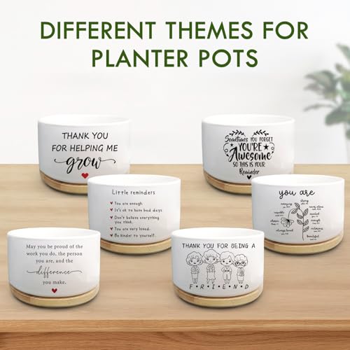 Christian Religious Gifts for Women, Succulent Plant Pot, Cactus Flower Planter Gifts, Inspirational Motivational Gifts for Women Friend, Plant Pots for Office Desk Table Shelf (No Plants) - color: Pots-you Are Amazing