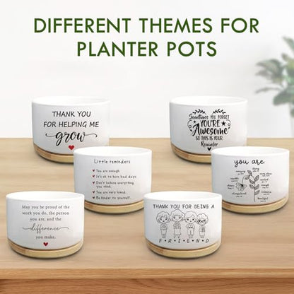 Christian Religious Gifts for Women, Succulent Plant Pot, Cactus Flower Planter Gifts, Inspirational Motivational Gifts for Women Friend, Plant Pots for Office Desk Table Shelf (No Plants) - color: Pots-you Are Amazing