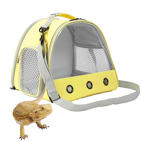 Bearded DragonTravel Cage,Lizards Carrier, Small Animal Travel Carrier for Hedgehog Rat Parrot Bird Guinea Pig, Portable Guinea Pig Travel Bag for 2 - color: Yellow