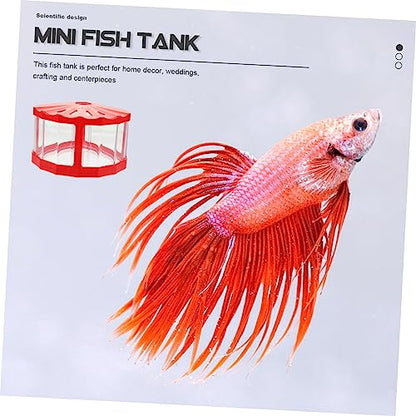 KESYOO 2pcs Led Mini Transparent Fish Tanks Small Decorative Aquarium for Betta and Reptiles Desktop Design for Decor