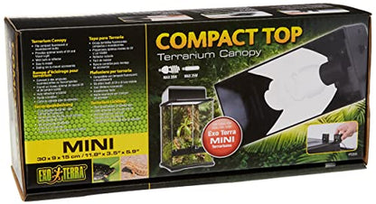 Hagen Exo Terra Mini Compact Incandescent Light Fixture, Black | For Exo Terra Glass Terrariums, PT2600/PT2602, Measures 11.8” x 3.5” x 5.9”