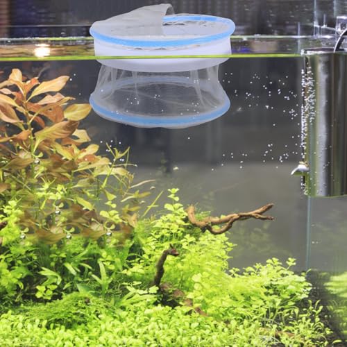 VILLCASE Floating Fish Hatchery Tank with Mesh Isolation Breeding Box, Aquarium Spawning Nest for Guppy Fry and Small Pet Breeding, Floating Design with Feeding Ports for Aquarium Breeders