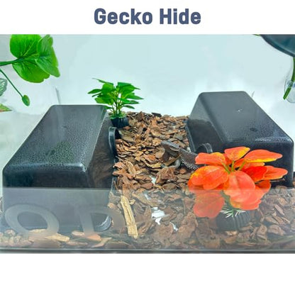 Small 2 Pcs Durable Reptile Hide Box, Ball Python Hide, Leopard Gecko Hide, Bearded Dragon Hide, Easy to Clean Reptile Hides Cave for Tank, Snake Hide Enclosure (7.48" x 4.72" x 2.56") - size: Small (2-Pack)
