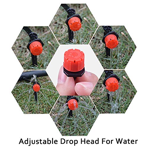 50Ft Automatic Drip Irrigation System for Garden, 1/4" Micro Watering Kit with Adjustable Misting Nozzle & Drippers - Ideal for Flower Beds, Patio Plants, Lawn, Greenhouse