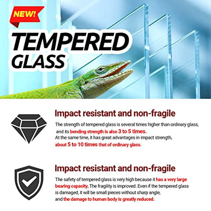 REPTI ZOO Reptile Tempered Glass Extra-Long Terrarium Habitats 48" x 18" x 18" Reptile Amphibians Large Enclosure for Snake/Bearded Dragon/Lizard ect. - size: 48" x 18" x 18"