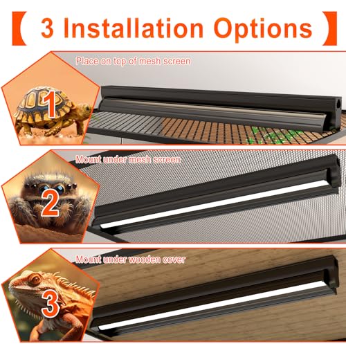 24W T5 UVB Reptile Light Fixture 22" with 2 Pack 24W UVB Bulbs – UVA UVB Lighting Kit for Bearded Dragons, Lizards & Tortoises