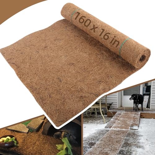Coco Liner Roll 16x160 Inch Natural Coconut Fiber Mat for Planters - size: 16in X 160in