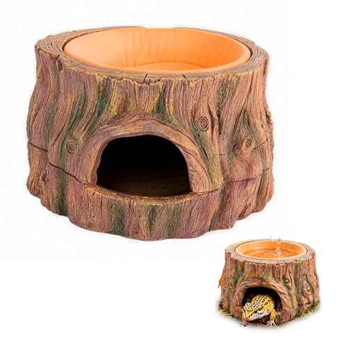 3 in 1 Small Reptile Humid Hide Leopard Gecko Hide Crested Gecko Tank Accessories with Detachable Base