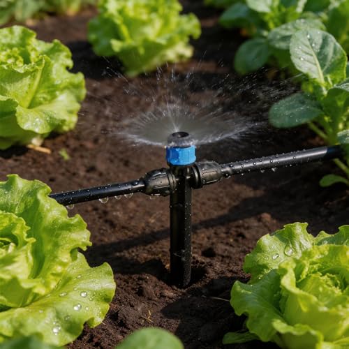 RedChili 20 Pieces Drip Emitters for 1/4" Drip Irrigation Tubing, Adjustable 360 Degree Vortex Drip Emitters with Stake 360° Full Circle Umbrella Shape Pattern Garden Two Way Irrigation Micro Drippers - size: 25P VortexEmitter(Two Way)