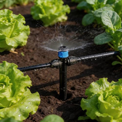 RedChili 20 Pieces Drip Emitters for 1/4" Drip Irrigation Tubing, Adjustable 360 Degree Vortex Drip Emitters with Stake 360° Full Circle Umbrella Shape Pattern Garden Two Way Irrigation Micro Drippers - size: 25P VortexEmitter(Two Way)