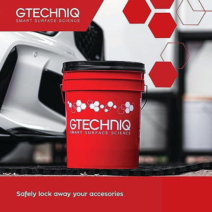 Gtechniq Bucket with Lid for Cleaning Car, 20L | Includes Dirt Trap and Screw-Top Airtight Lid
