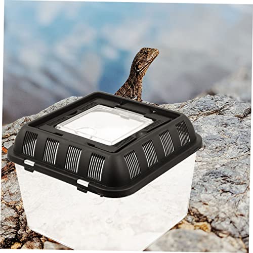 Happyyami Climbing Reptile Breeding Box Turtle Transport Carrier Handle Reptile Travel Carrier Spider Enclosure Animal Tank