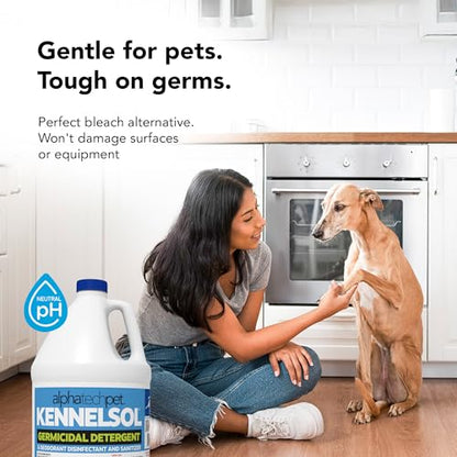 ATP KennelSol Disinfectant & Cleaner for Kennels, 128 fl oz, 4 ct | EPA-Registered, Concentrated Formula, Industrial Germicidal Detergent and Deodorizer for Shelters and Rescue Organizations - size: 128 Fl Oz (Pack of 4)
