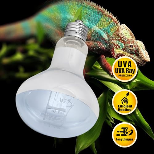 Reptile Heat Lamp Bulbs 100W 2 Pack,Day and Night Infrared Basking Spot Heating Light Combo,UVA Heat Lamp Bulb for Reptile and Amphibians,Bearded Dragon, Lizard, Turtle