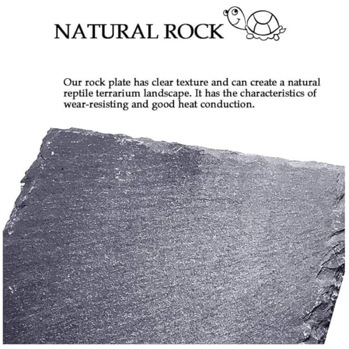kathson 2 pcs Reptile Basking Platform Tortoise Rock Plate Turtle Bathing Area Feeding Food Dish Resting Terrace（7.9x11.8inch） - size: 7.9x11.8inch,2PCS