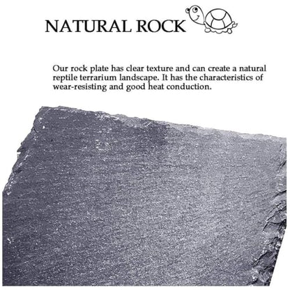 kathson 2 pcs Reptile Basking Platform Tortoise Rock Plate Turtle Bathing Area Feeding Food Dish Resting Terrace（7.9x11.8inch） - size: 7.9x11.8inch,2PCS