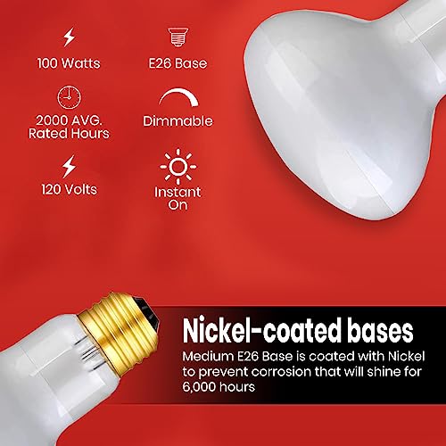 Reptile Heat Lamp Bulb 100 Watts UVA Basking Light for Reptiles and Amphibian, Basking Light for Bearded Dragon, UVA Reptile Light Bulb E26 Base 2 Pack - style: 100WR25-WHITE-2PK