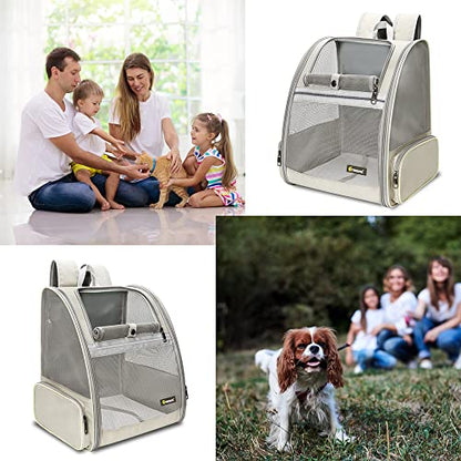 Texsens Innovative Traveler Bubble Backpack Pet Carriers for Cats and Dogs - color: Creamy White