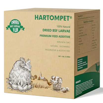 1LB Non-GMO Dried Black Soldier Fly Larvae for Chickens, Superior Calcium Boost, Better Than Dried Mealworms, Poultry Feed Ideal for Molting & Laying Hens, Wild Birds, Ducks | Top Grade BSF - size: 1 Pound (Pack of 1)