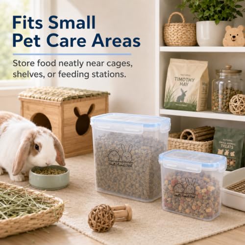 Pet Food Storage Containers,Airtight Small Animals Food Container,Cat Food Storage Container,Jars Dispenser Set with Lids,Multi Size3.52Qt/4L and2.2Qt/2.5L,for Wild Bird Seed Dispenser|BPA Free/Clear
