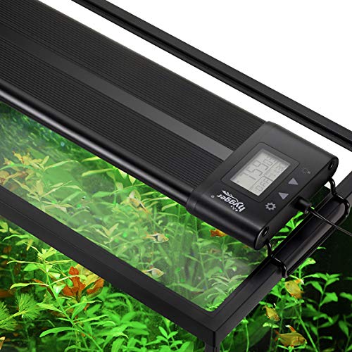 hygger Auto On Off LED Small Aquarium Light 12-17 Inches Dimmable 7 Colors Full Spectrum Fish Tank Light Fixture for Freshwater Planted Tank Build in Timer Daylight Moonlight & DIY Mode - size: 12"-17"